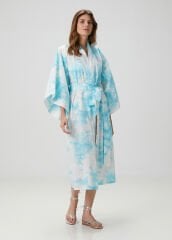 نمط صبغ كيمونو مايا باللون الأزرق المائي