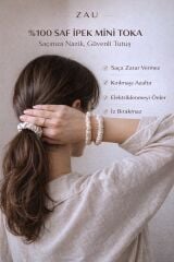 ZAU %100 Saf İpek Mini Toka Scrunchie – İnce ve Zarif Tasarım 1 Adet